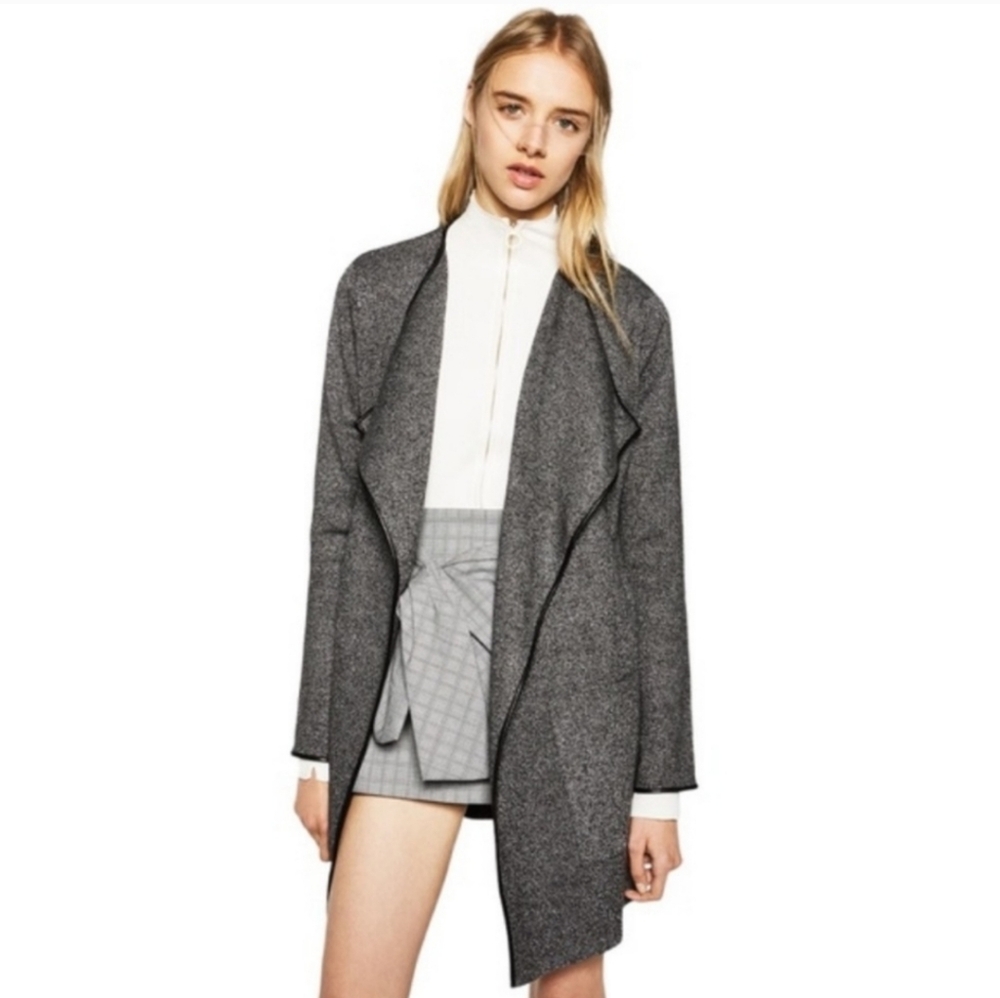 Zara cardigan sweater Small gray long line open front